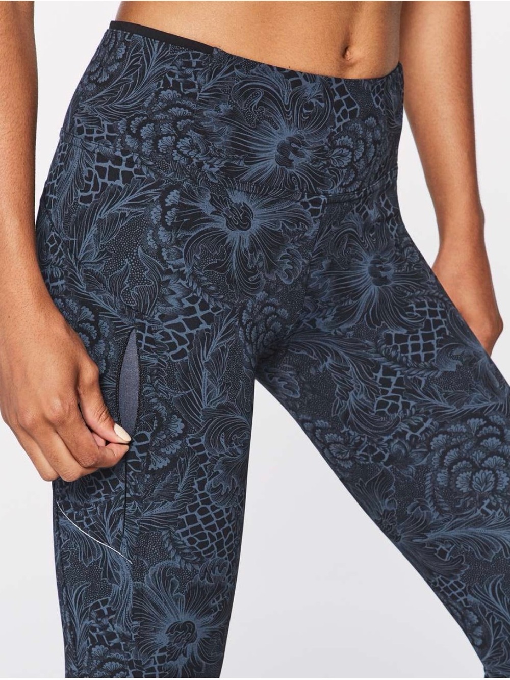 lululemon athletica Navy Floral High-Rise Leggings